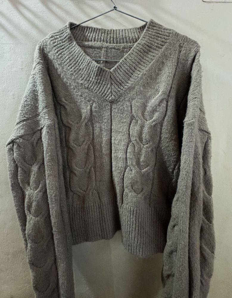 Cozy Cable Knit V-Neck Sweater