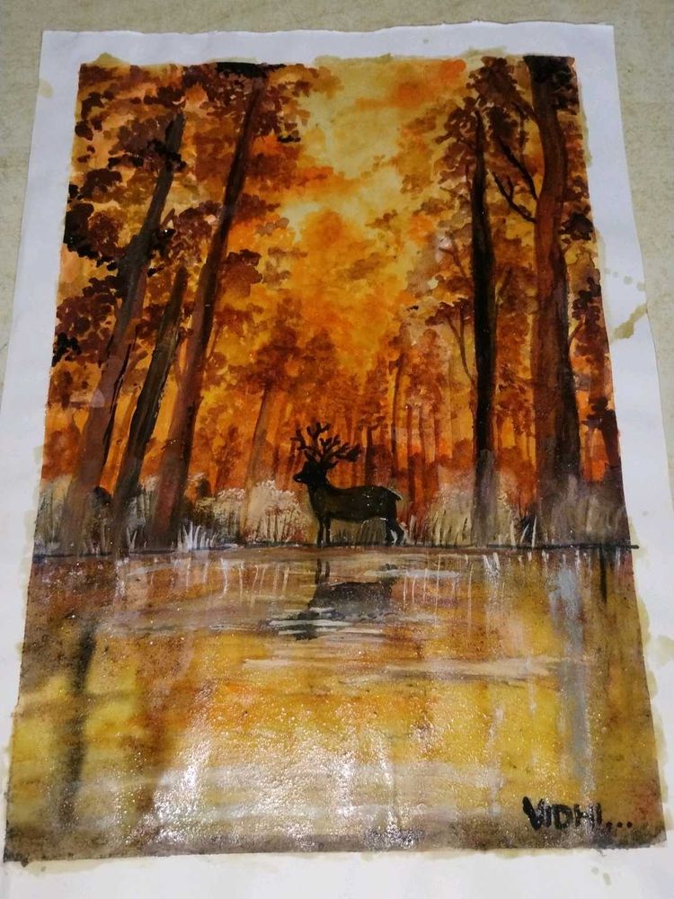 Stunning Forest Deer Painting