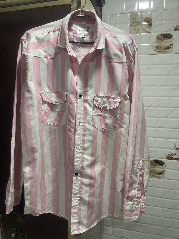 Striped Pink Western Shirt
