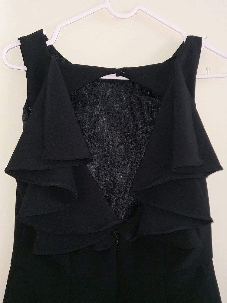Flared Sleeves Divider Skirt Type Skater Dress