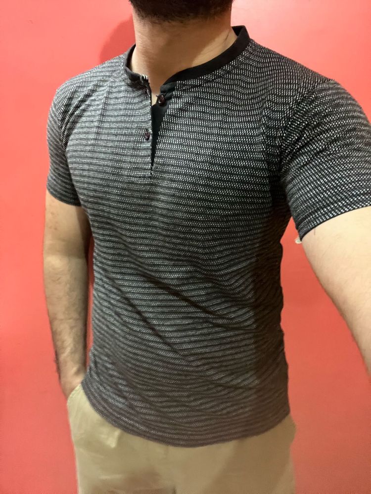 Brink Textured Knit Henley For Men 👕