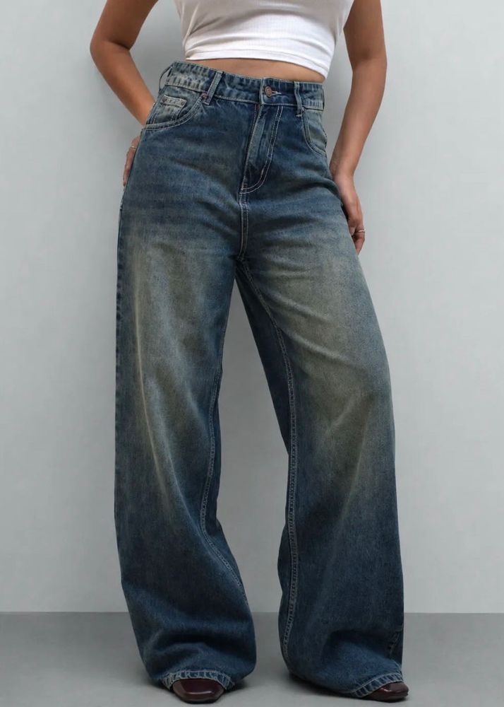 Retro Wide Leg Denim Jeans