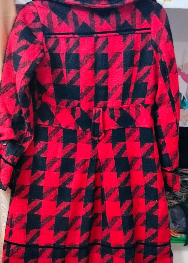 Chic Houndstooth Print Coat