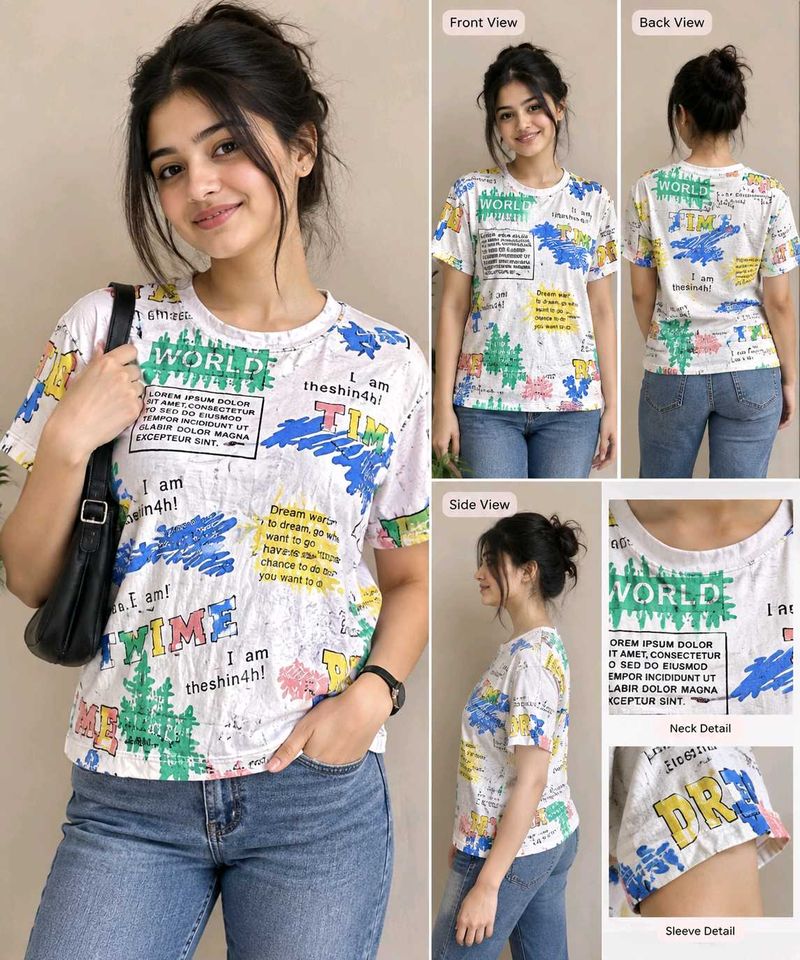 Graphic Print White T-Shirt