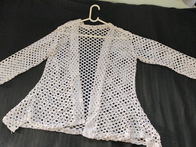 White Net Beautiful Shrug