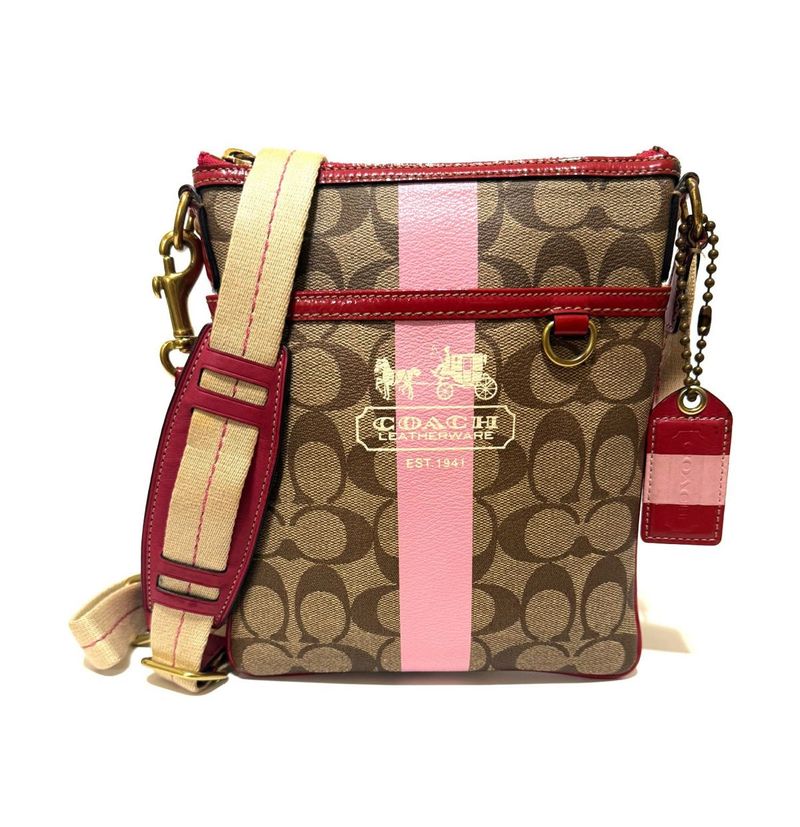 Coach Heritage Signature Canvas Striped Crossbody