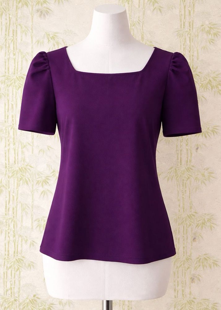 Elegant Purple Puff Sleeve Top