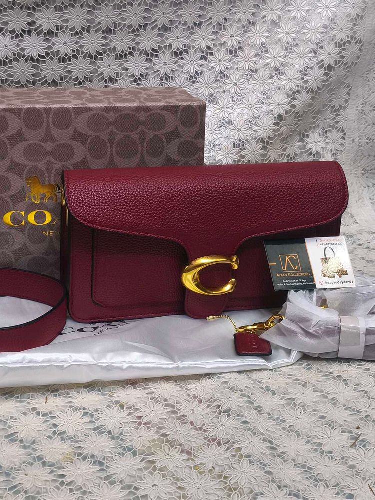 Coach Tabby Maroon with cherry charm 🍒