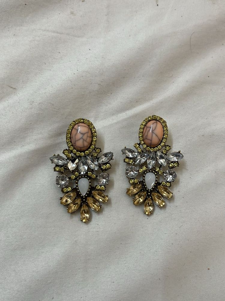 Sparkling Gemstone Dangle Earrings