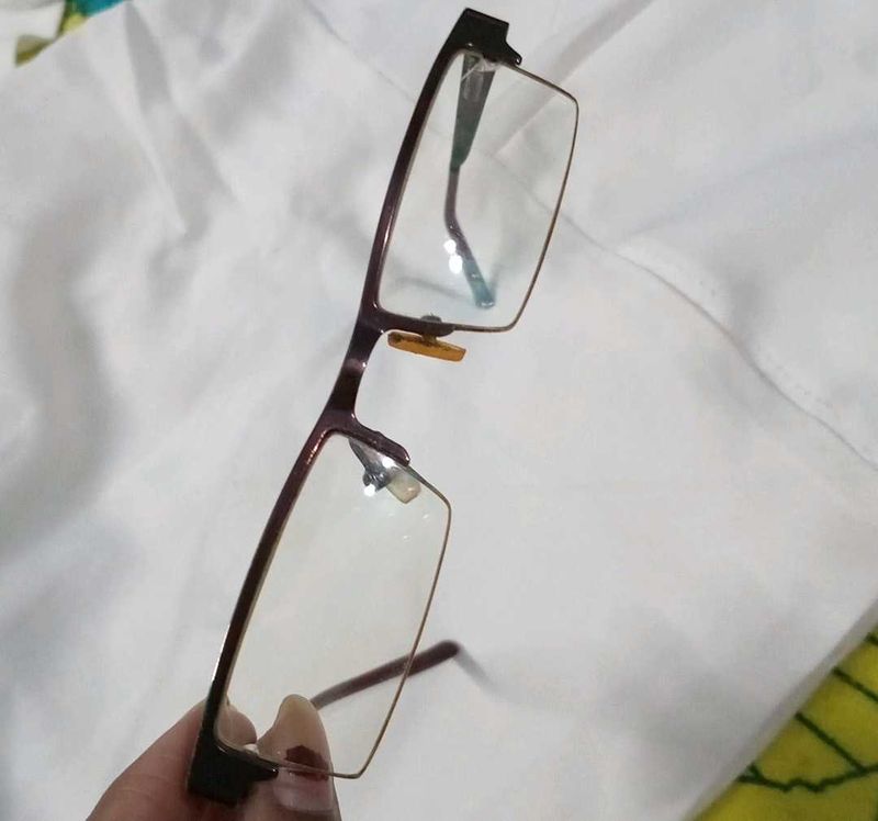 Rectangle Brown Metal Frame Glasses with box
