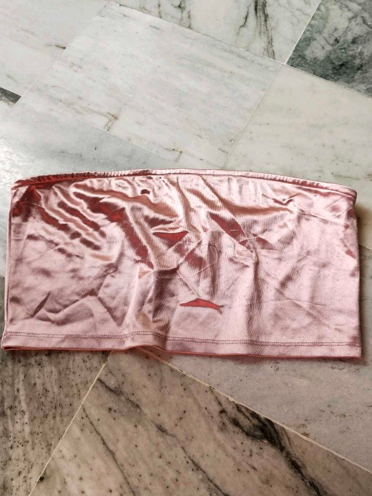 Satin Pink Tube Top