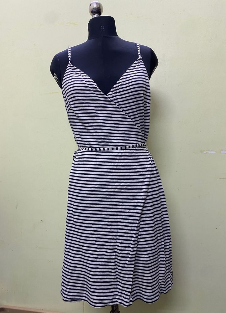 H&amp;M Striped Wrap Dress
