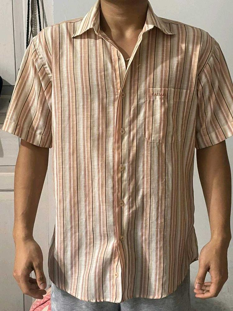 Striped Short Sleeve Button-Up Shirt