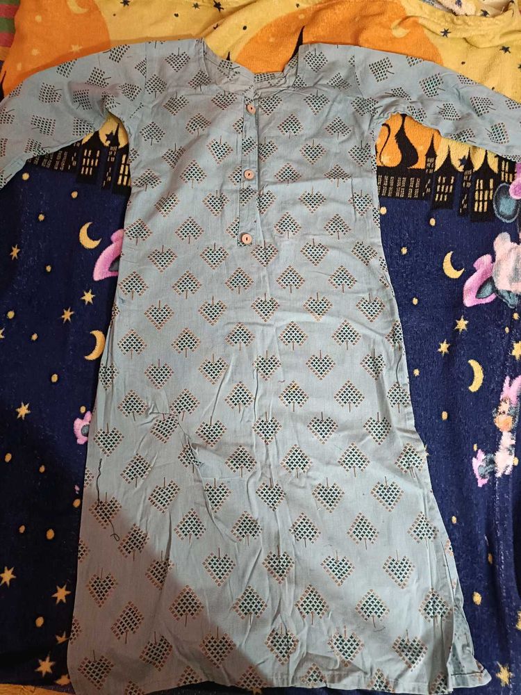 Light Blue Printed Kurta