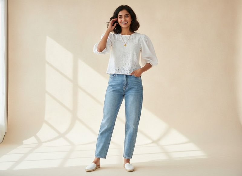 Eyelet Puff Sleeve Top