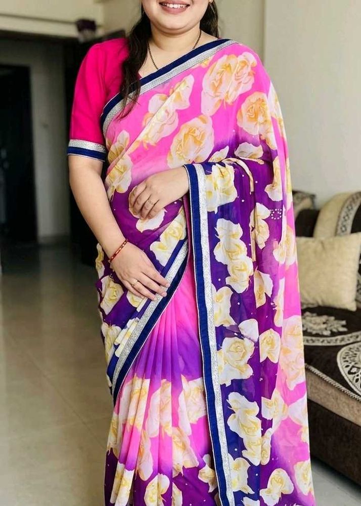 Stunning Floral Print Saree