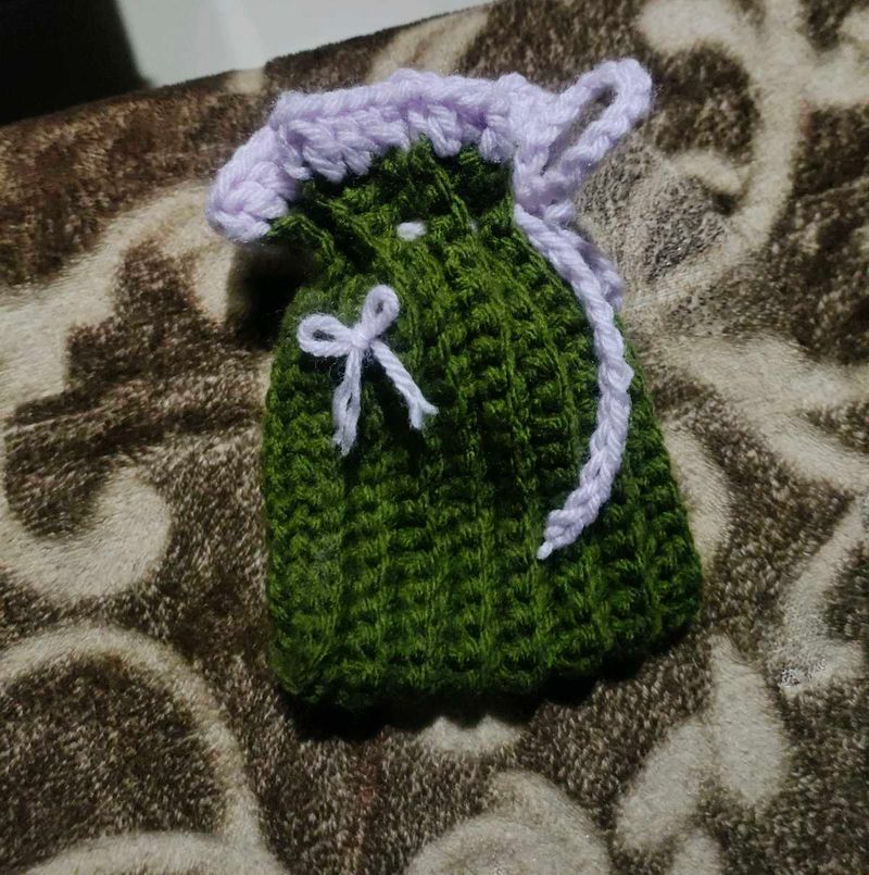 Crochet Drawstring Pouch