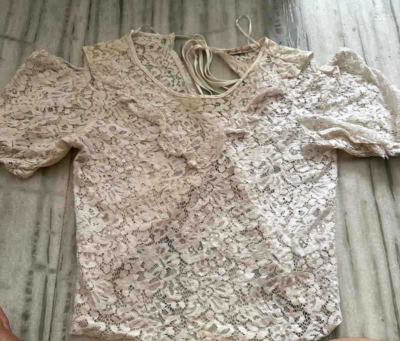 Elegant Lace Top with Ruffle Detail