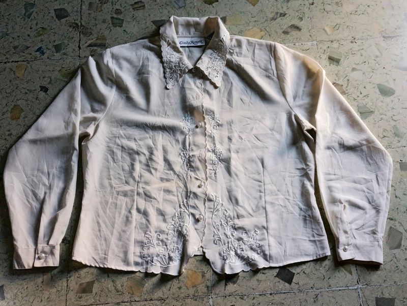 White Colour Designing Women Shirt