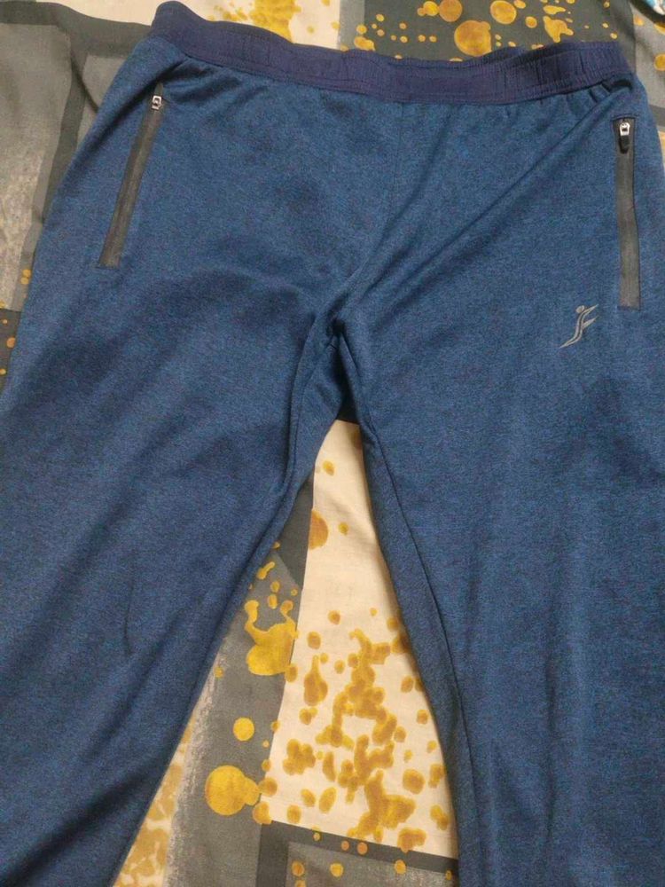 Blue Jogger Pants with Zipper Pockets