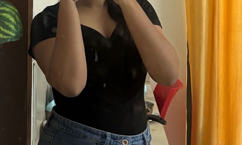Chic Black V-Neck Top
