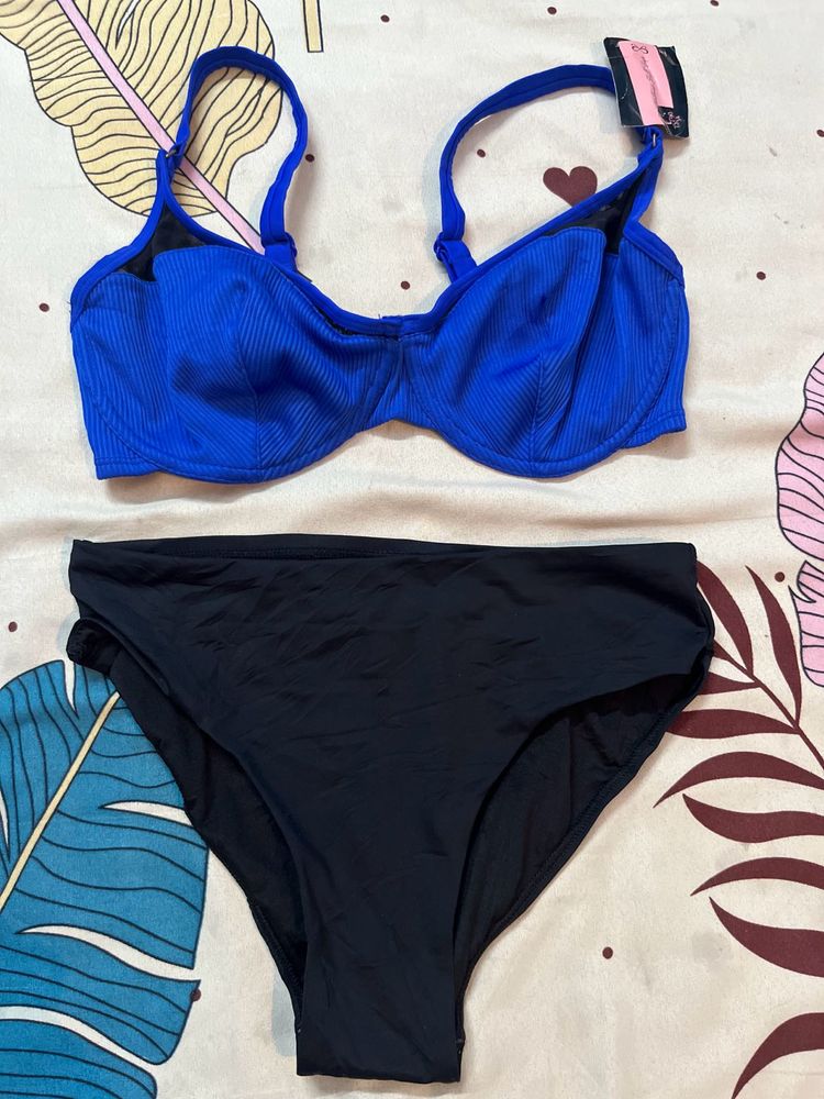 🪼Combo Stylish Blue &amp;🐾 Black Bikini Set