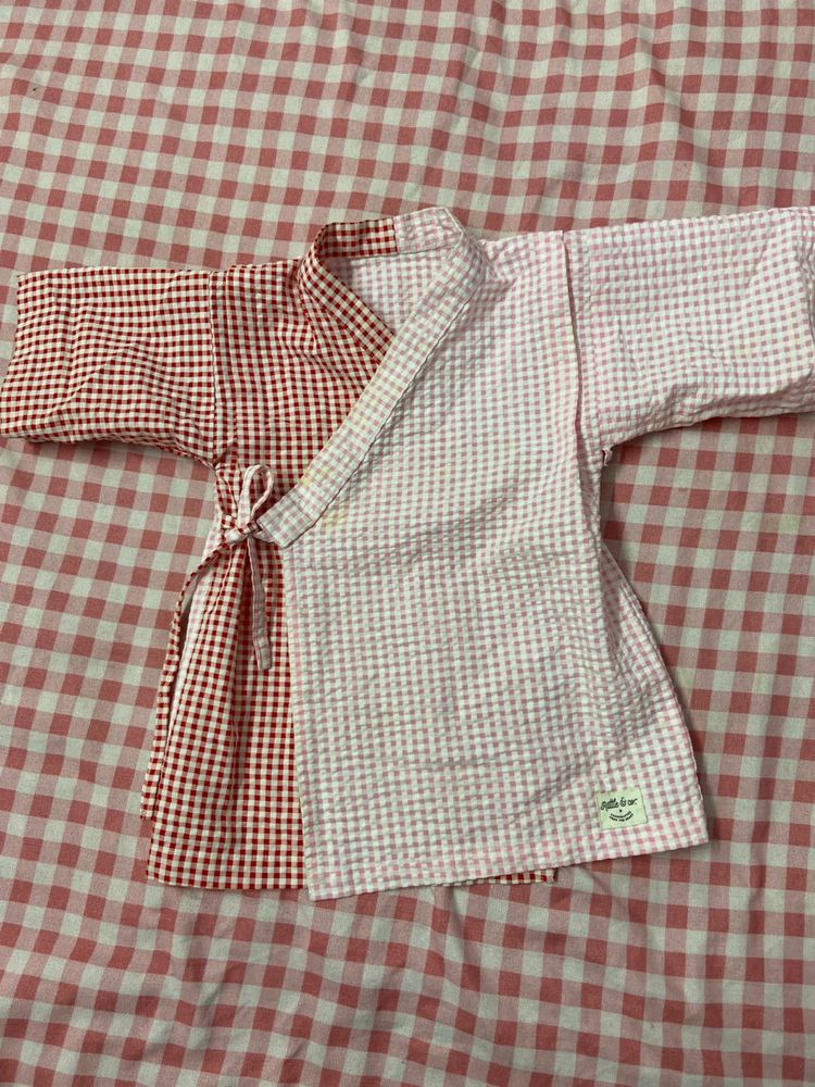 Adorable Gingham Kimono Top