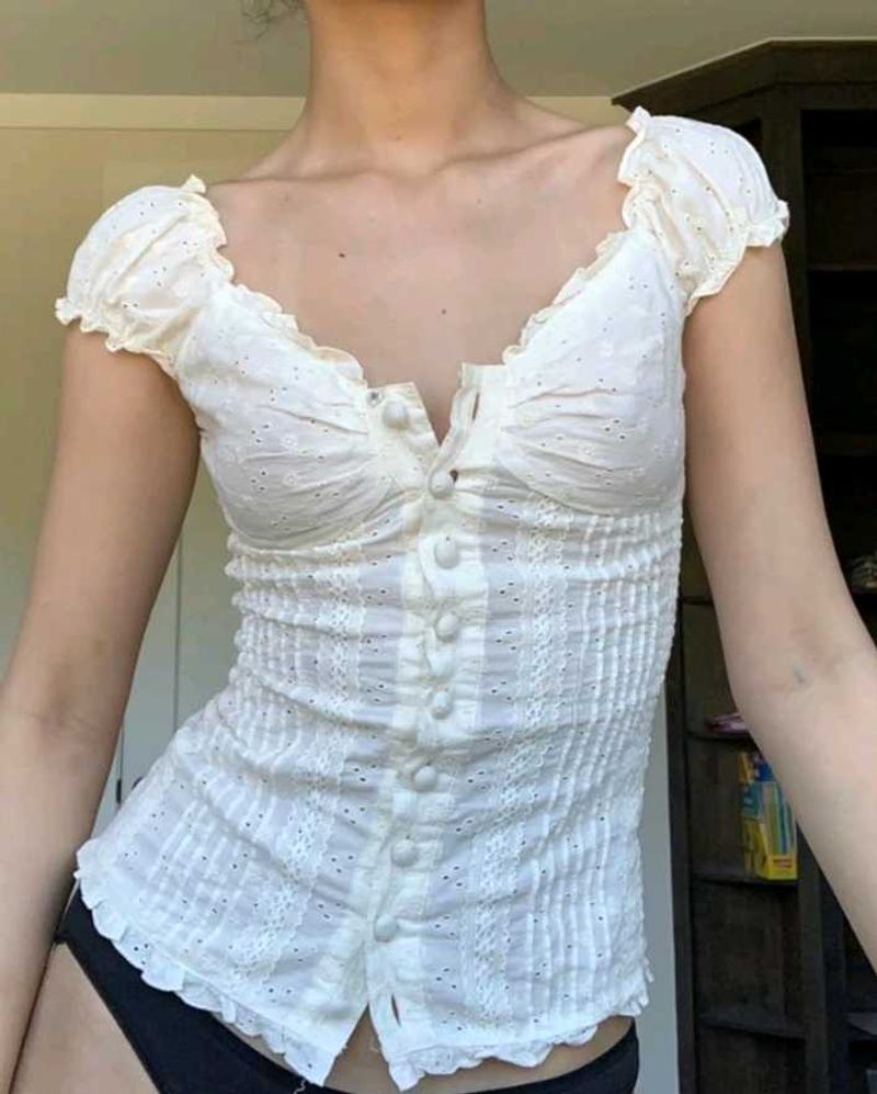 Vintage Coquette embroidered blouse