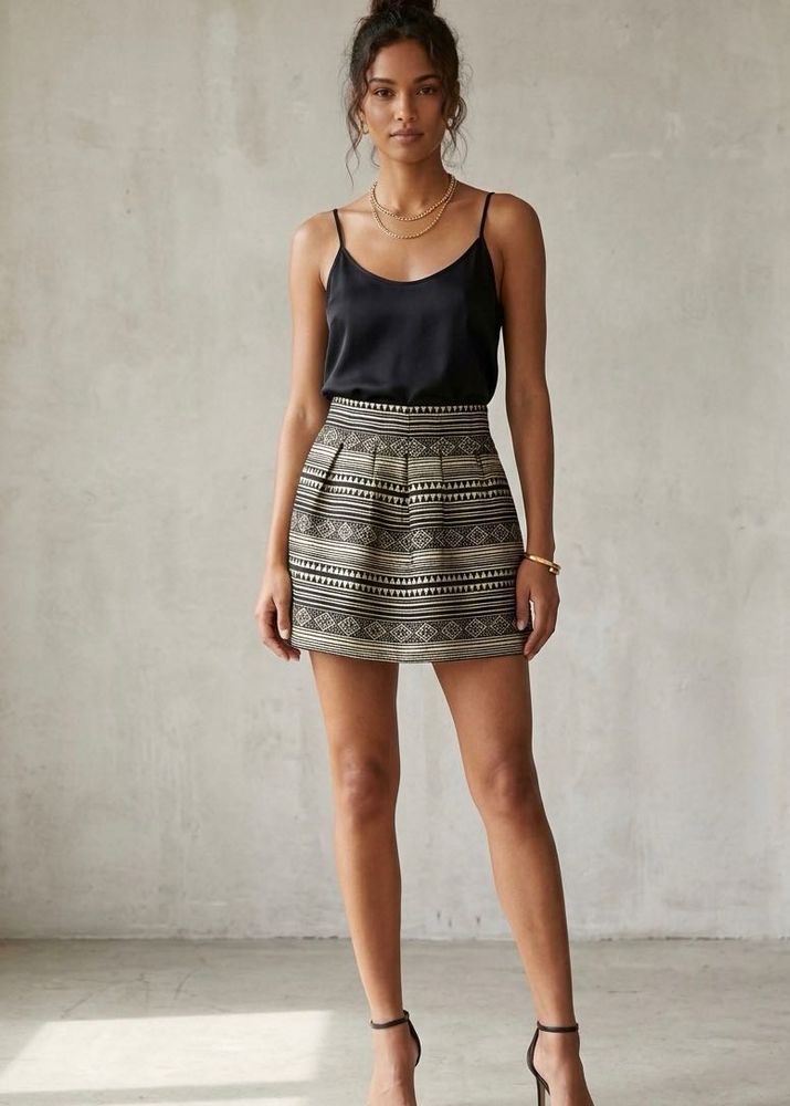 Chic Geometric Print Mini skirt