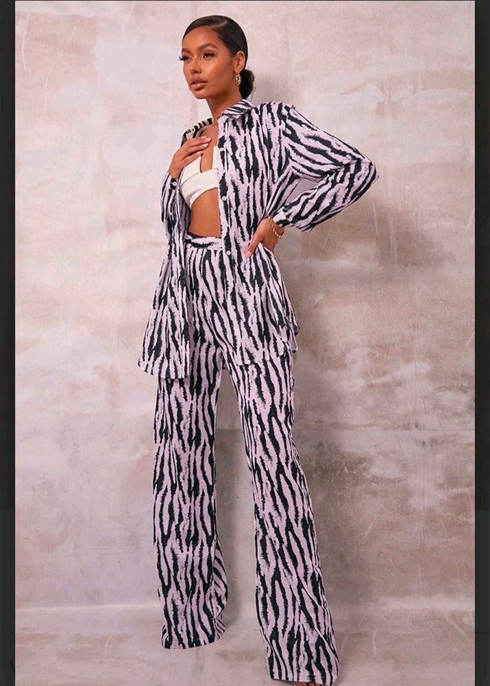 Stylish Zebra Print 2 piece Co-ord Set