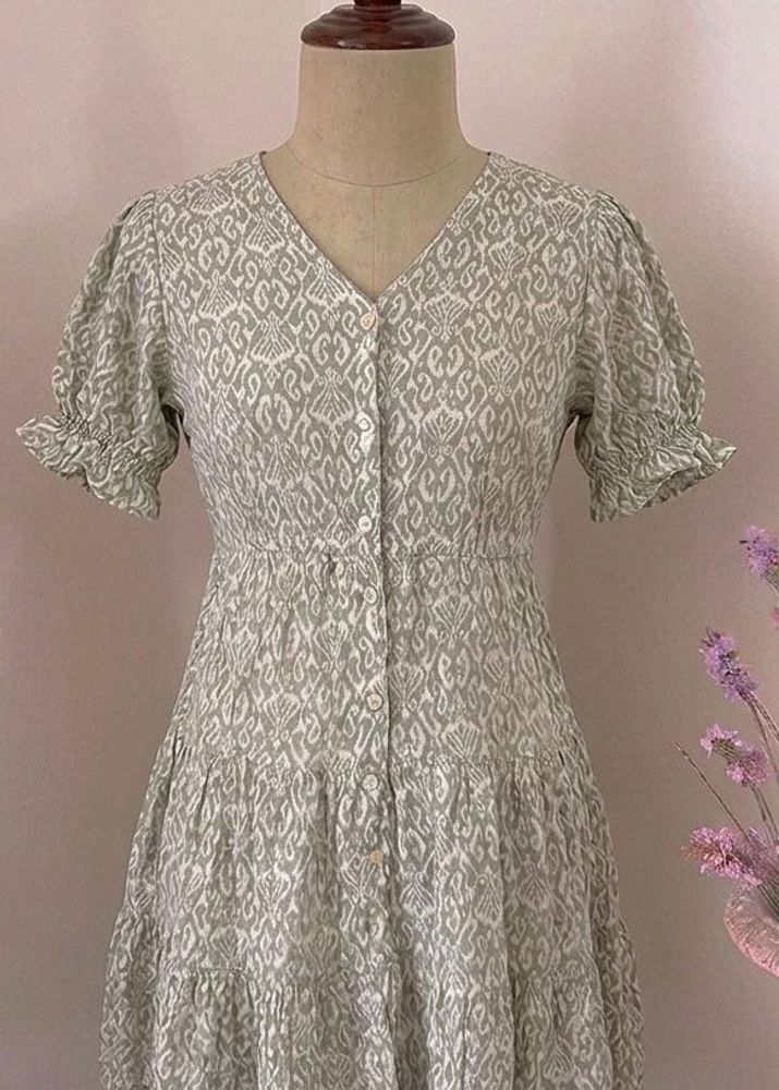 Boho Print Tiered Mini Dress