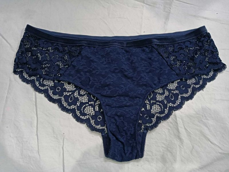 Navy 💛 big size Lace Trim Briefs