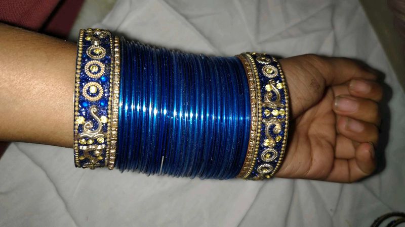 Blue &amp; Gold Bangle Set