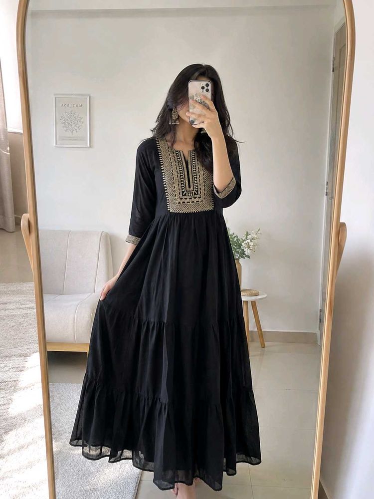 Designer Embroidered black gown