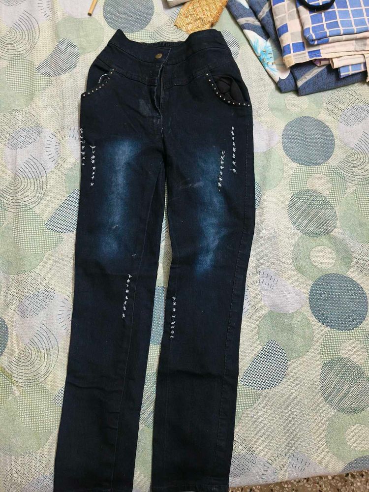 Stylish Dark Blue Jeans for 5-6 years girl