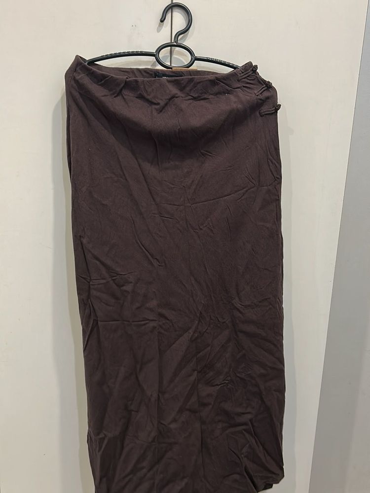Mango Dark Brown Maxi Skirt