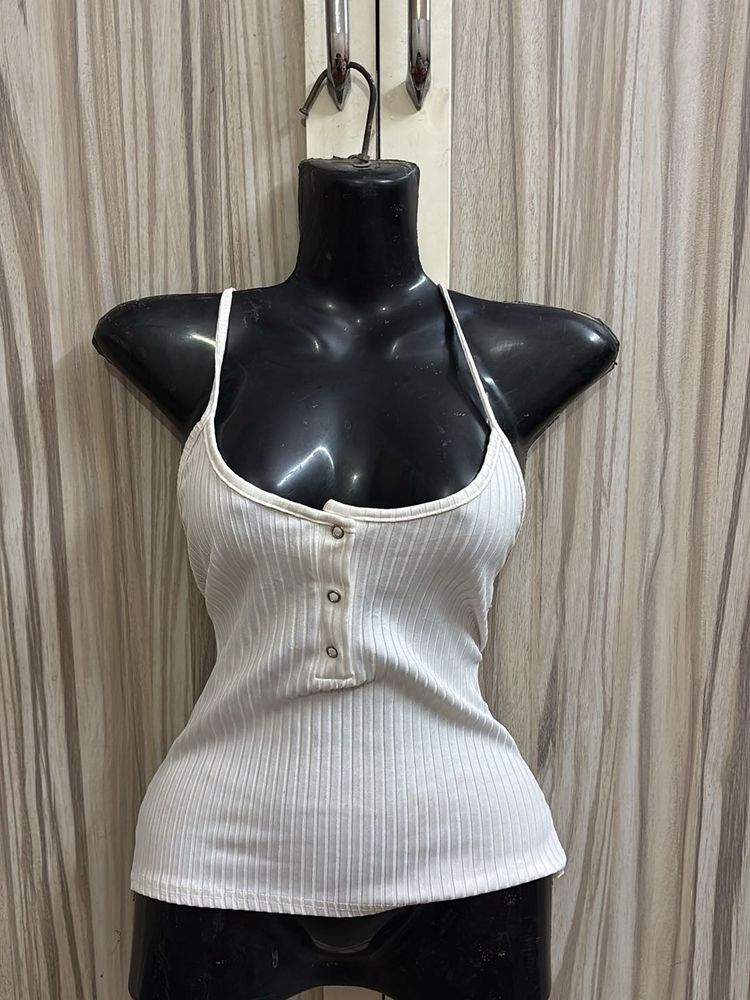 White Ribbed TankTop