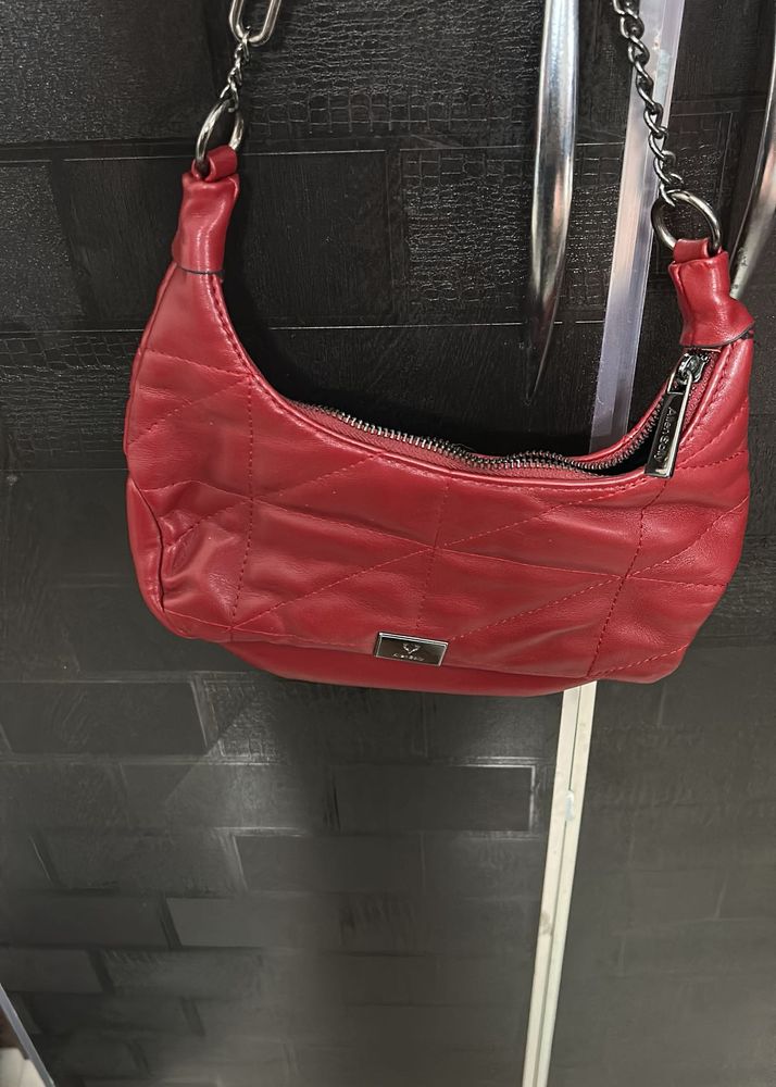 Red Quilted Handbag of allen solly
