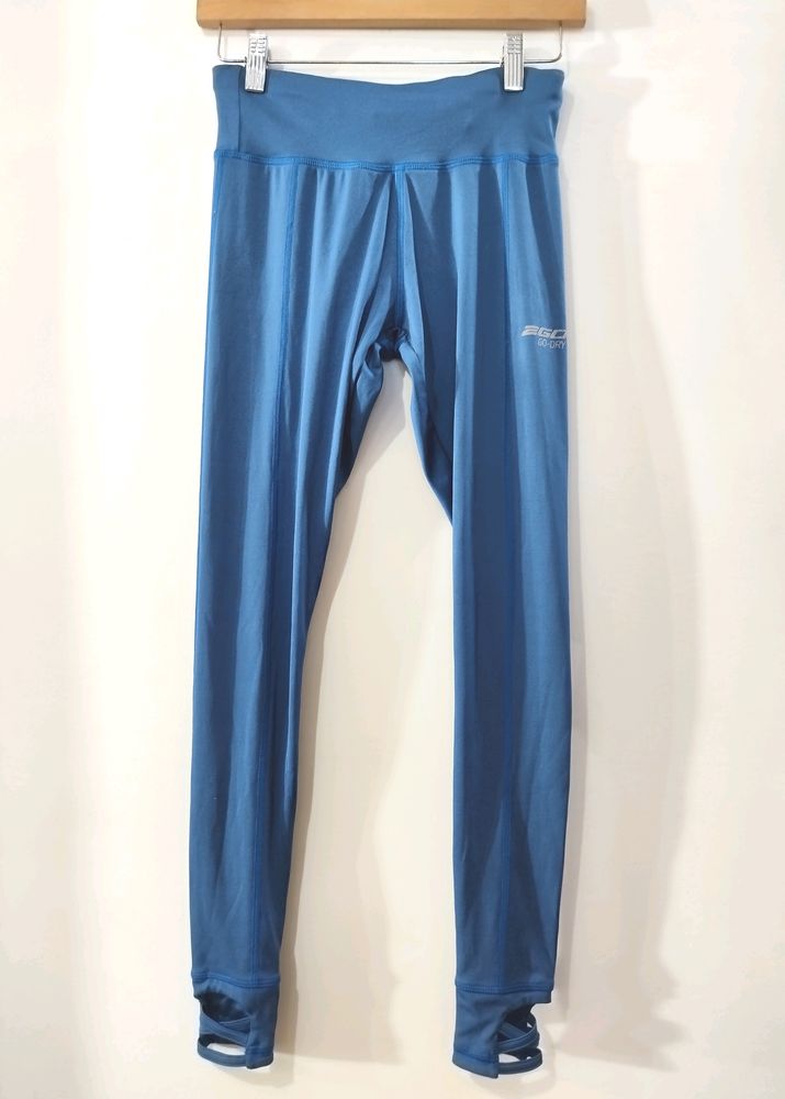 2Go Women Blue Solid Jersey Pant | Waist 28 | Hip