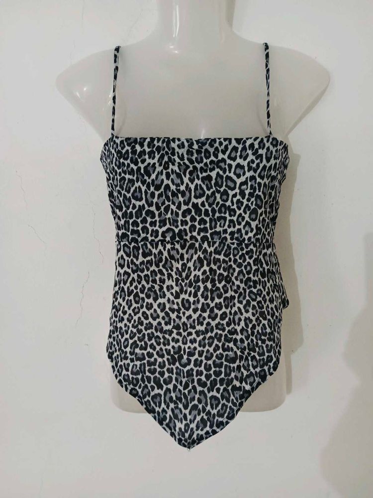 Leopard Print Spaghetti Strap Top