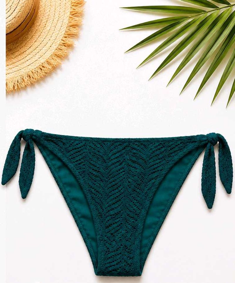 Teal Crochet Bikini Bottom