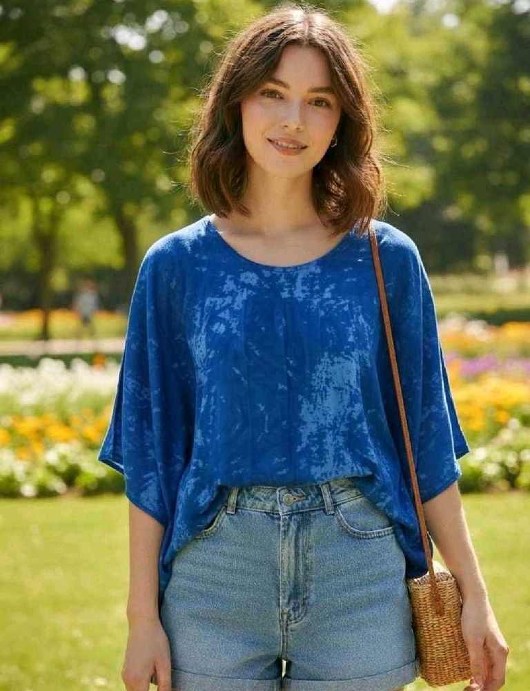 Blue Tie-Dye Top