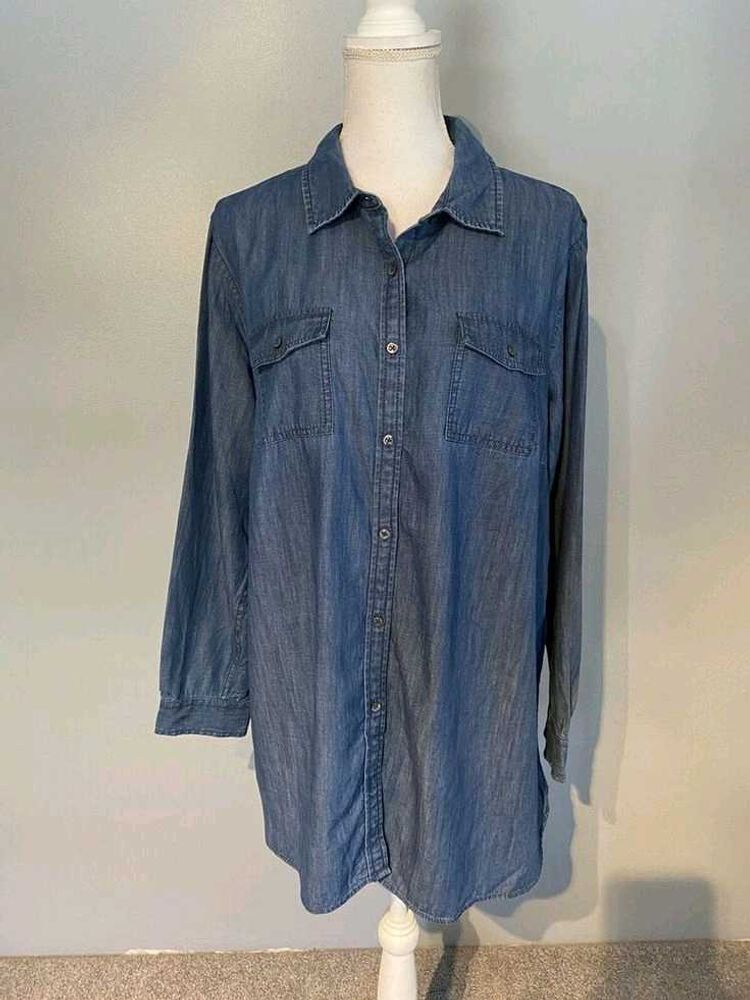 Blue Denim Shirt Tunic Dress