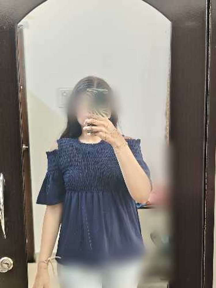 Navy Blue cold shoulder top