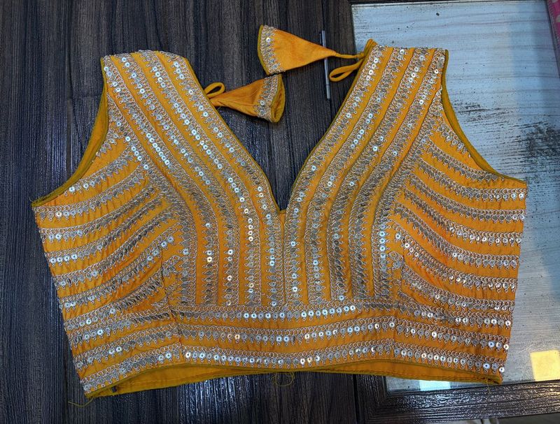 Stunning Yellow Sequined Blouse