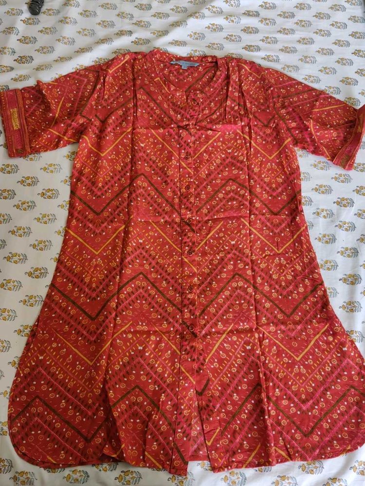 Vibrant Red Ethnic Kurta