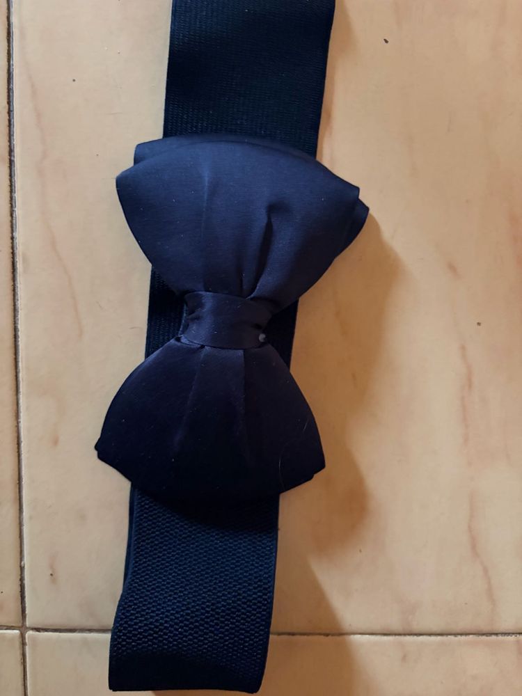Women's Black Bow Belt