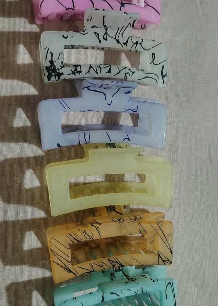 Set of 6 Pastel Claw Clips