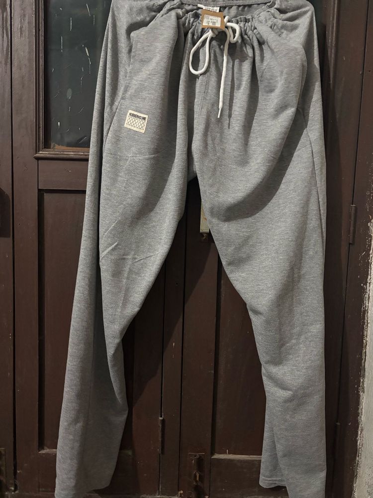 HubberholmeMen Grey Melange Regular Fit Track Pant