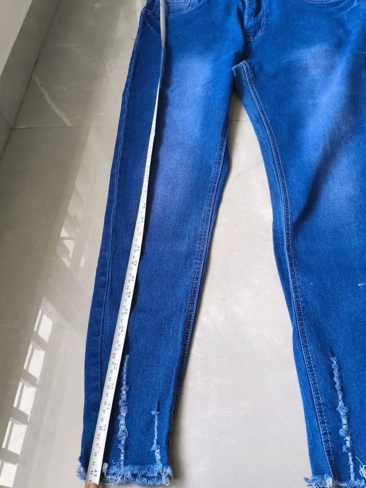 Blue Ripped Skinny Jeans